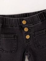Rylee Faith Designs Black Tight Bell Bottoms Denim Jeans Pants - 