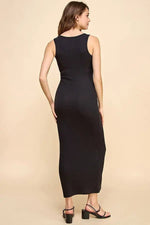 PinkBlush Black V - Neck Tank Maxi Dress - 