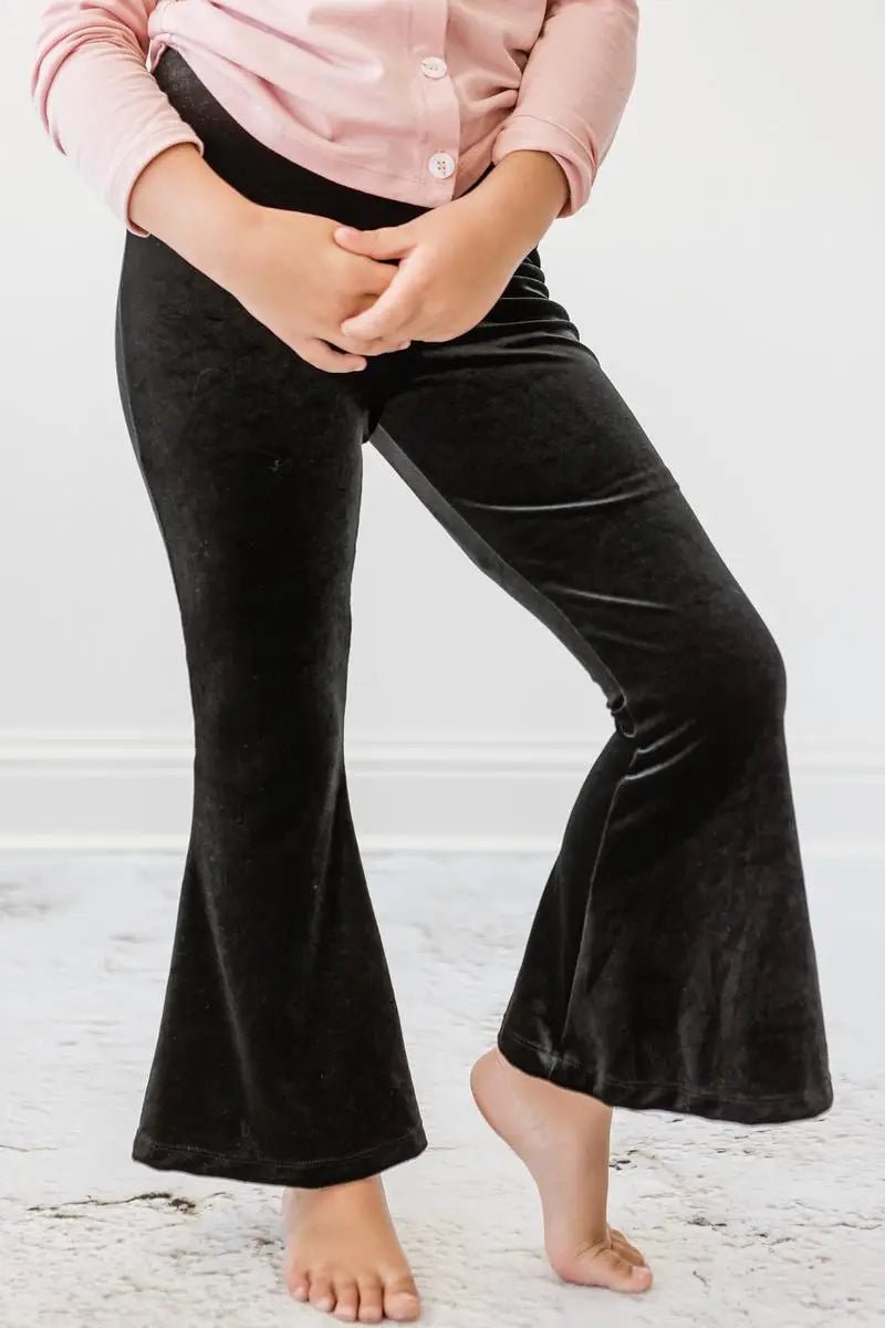 Mila & Rose ® Black Velvet Bells High Waist Pants For Girls And Teens - 