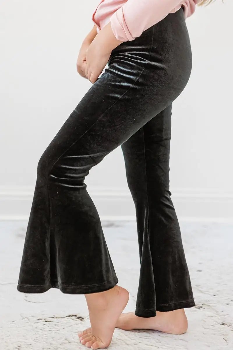 Mila & Rose ® Black Velvet Bells High Waist Pants For Girls And Teens - 