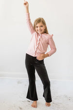 Mila & Rose ® Black Velvet Bells High Waist Pants For Girls And Teens - 