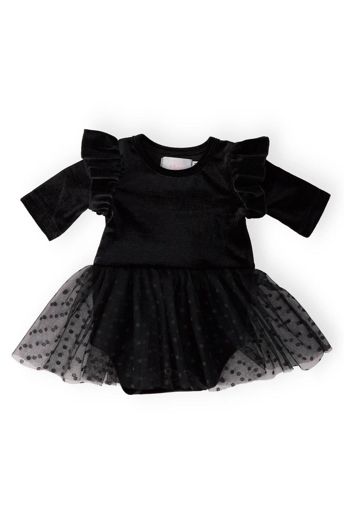 Black Velvet Tutu Bodysuit - Sleeve, Baby & Toddler Clothing, Fashion, One-piece garment, Little black dress | Everetts Place