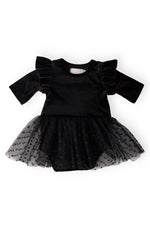 Black Velvet Tutu Bodysuit - Sleeve, Baby & Toddler Clothing, Fashion, One-piece garment, Little black dress | Everetts Place