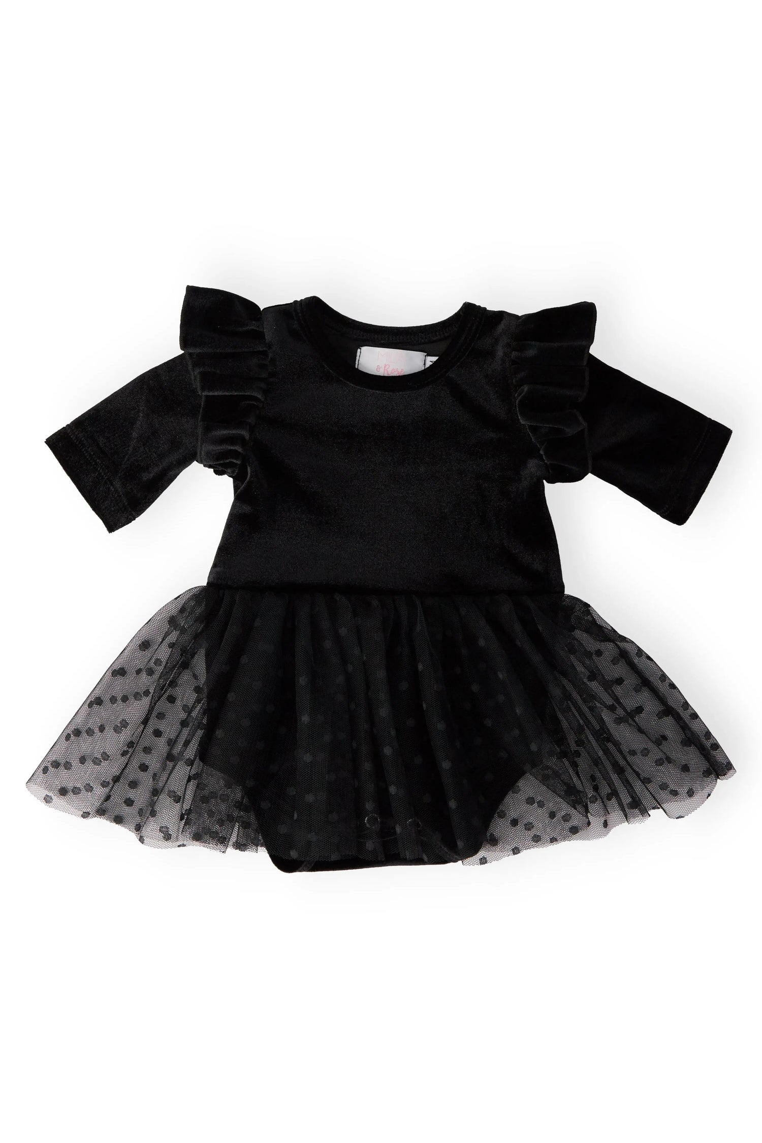 Black Velvet Tutu Bodysuit - Sleeve, Baby & Toddler Clothing, Fashion, One-piece garment, Little black dress | Everetts Place
