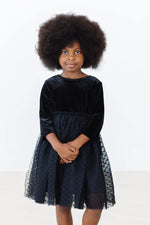 Mila & Rose ® Black Velvet Tutu Dress for Girls with Scoop Back and Ballet Neckline - 