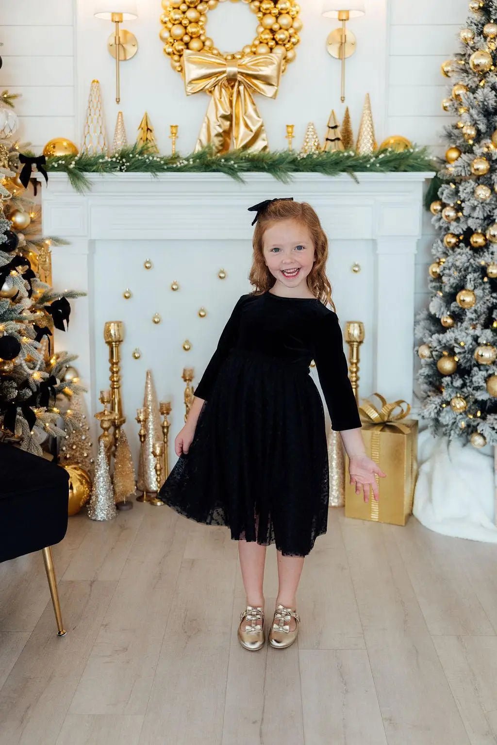 Mila & Rose ® Black Velvet Tutu Dress for Girls with Scoop Back and Ballet Neckline - 