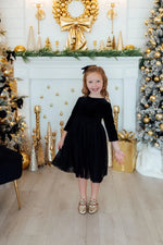 Mila & Rose ® Black Velvet Tutu Dress for Girls with Scoop Back and Ballet Neckline - 