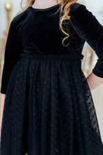 Mila & Rose ® Black Velvet Tutu Dress for Girls with Scoop Back and Ballet Neckline - 