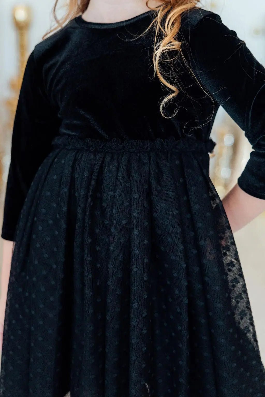 Mila & Rose ® Black Velvet Tutu Dress for Girls with Scoop Back and Ballet Neckline - 