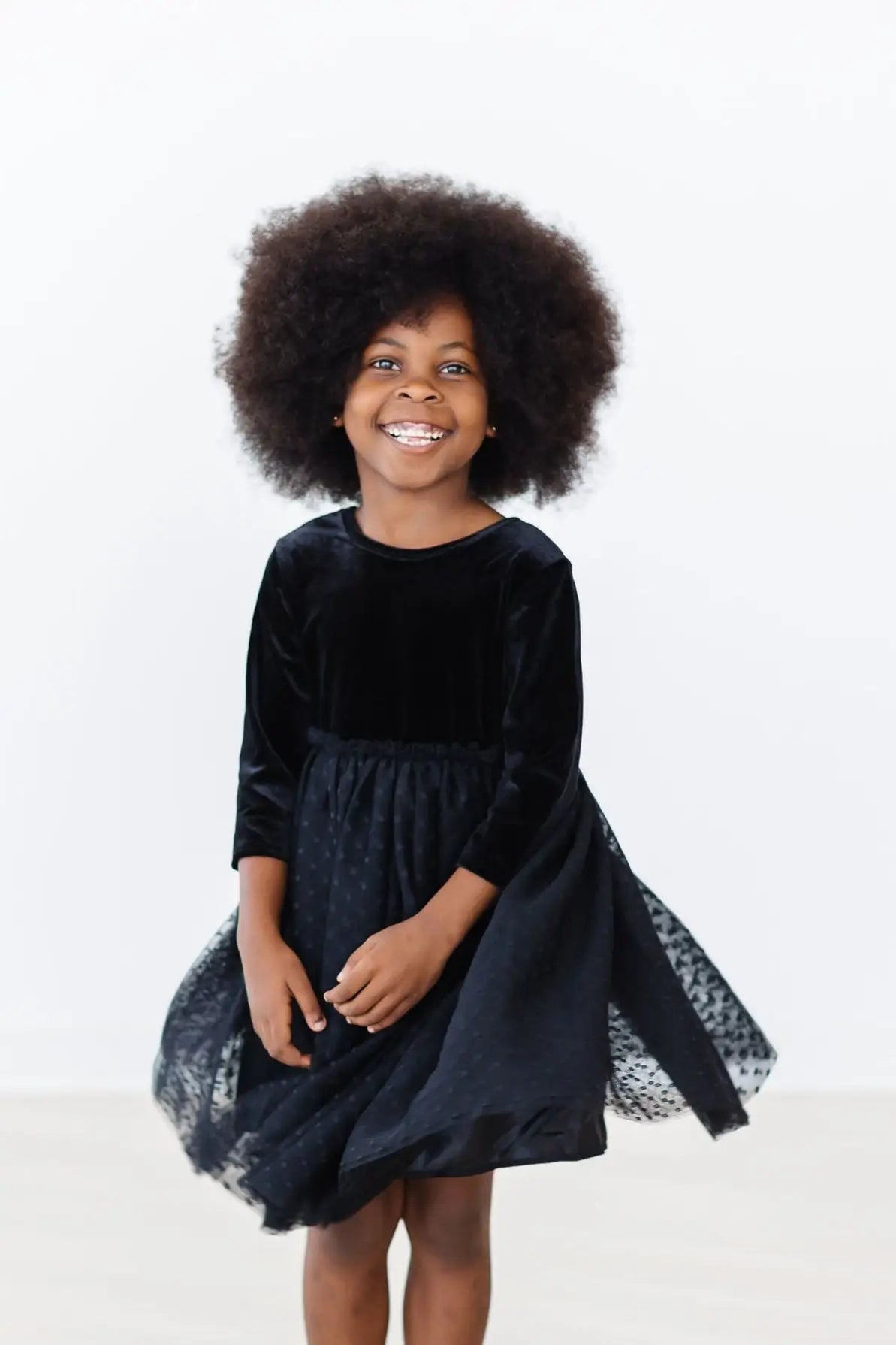 Mila & Rose ® Black Velvet Tutu Dress for Girls with Scoop Back and Ballet Neckline - 