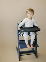 Little Joy Co. Black & White Checkered Highchair Cushion - Wipeable Stokke Tripp Trapp Cover - 
