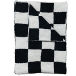 Mebie Baby Black + White Checkered Plush Blanket - 