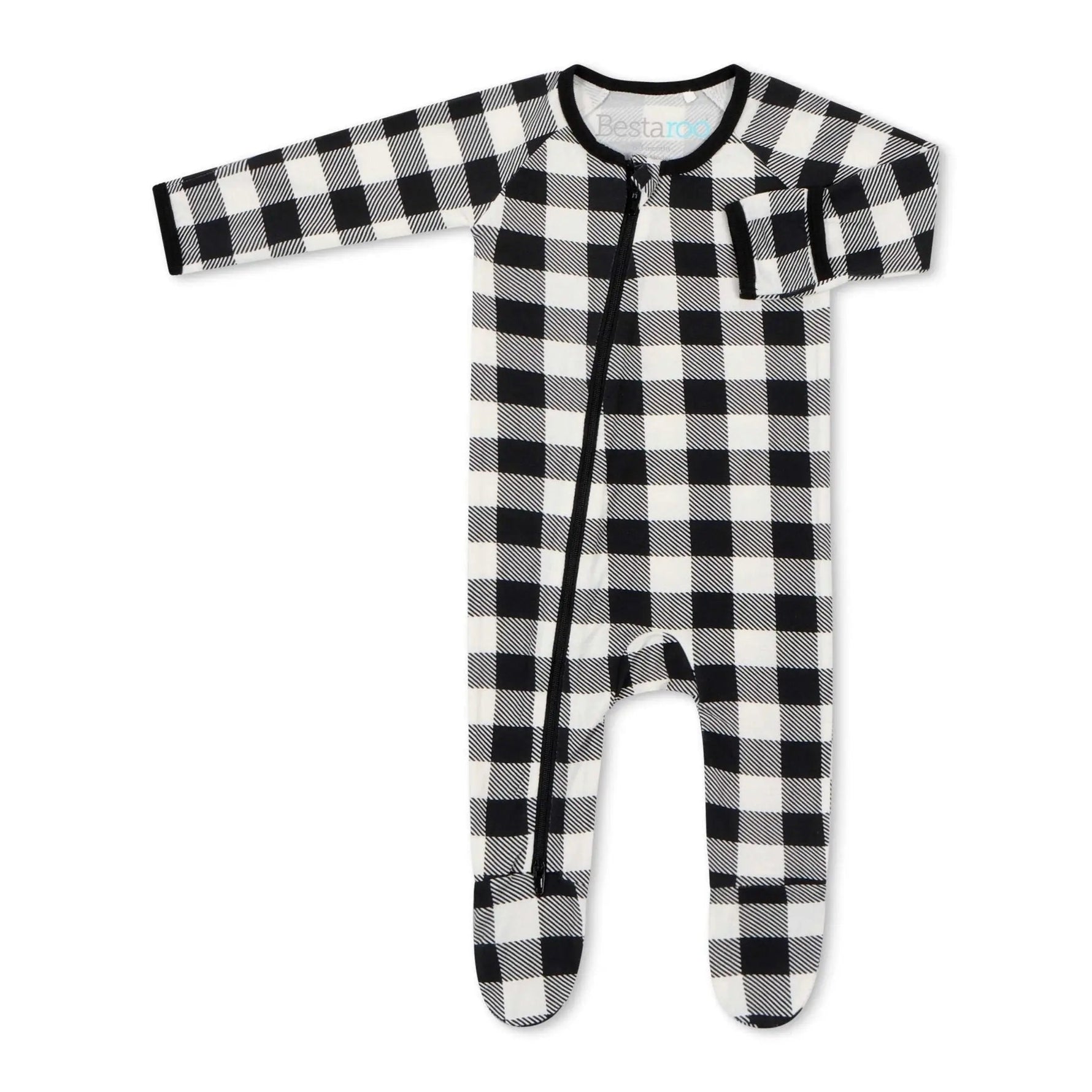 Bestaroo Black & White Plaid Footie - 