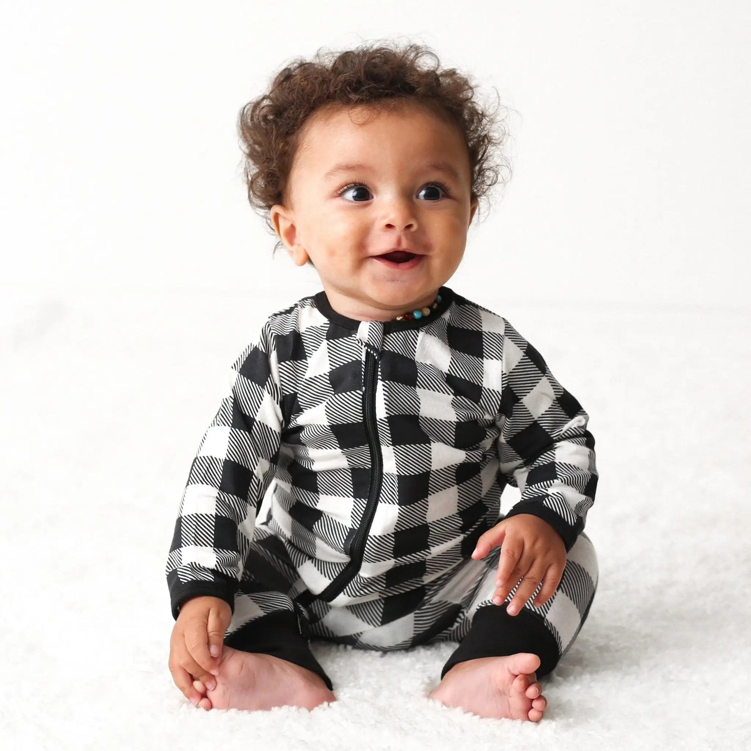 Black & White Plaid Romper - Baby & Toddler Clothing, Sleeve, Child, Plaid, Toddler | Everetts Place