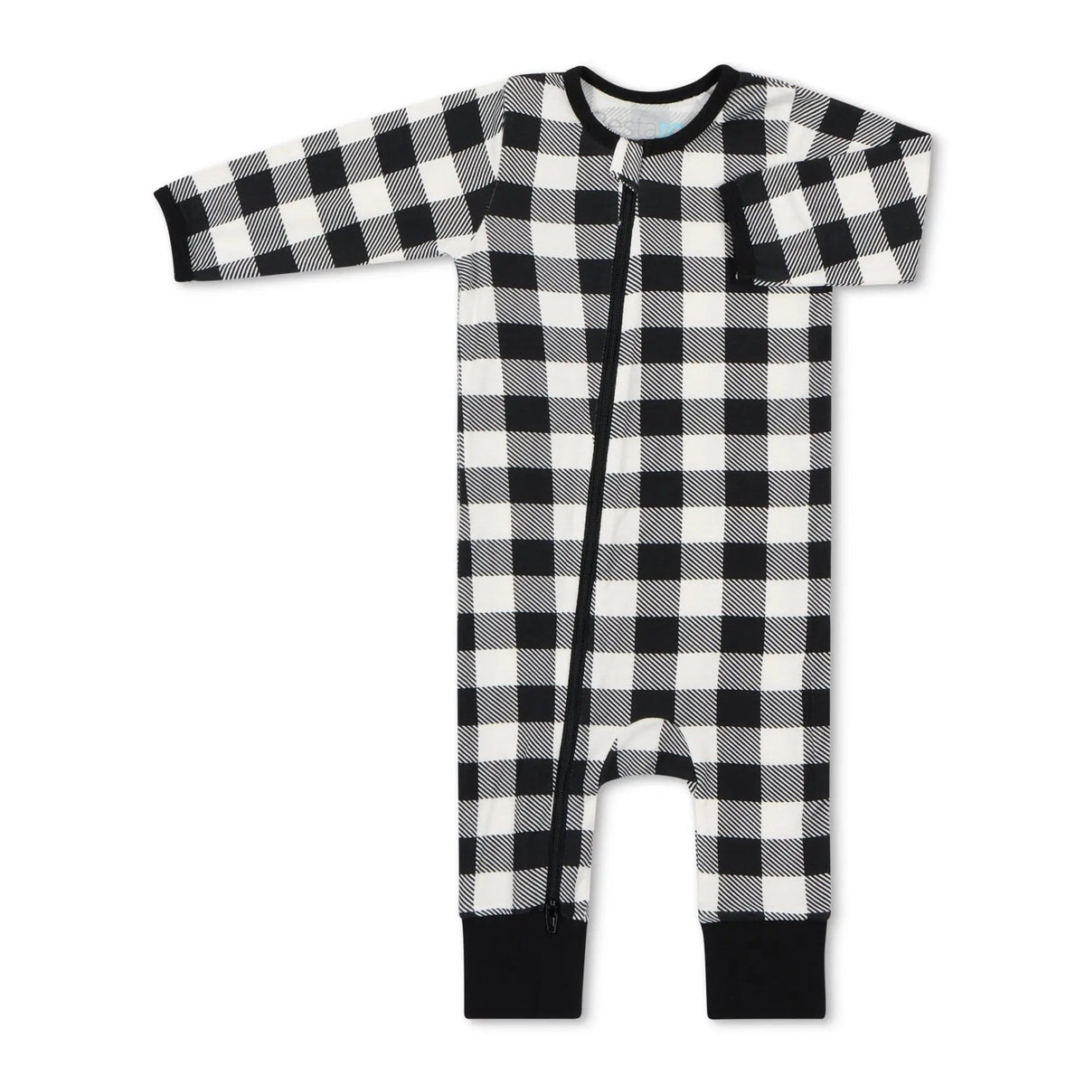 Bestaroo Black & White Plaid Romper - 