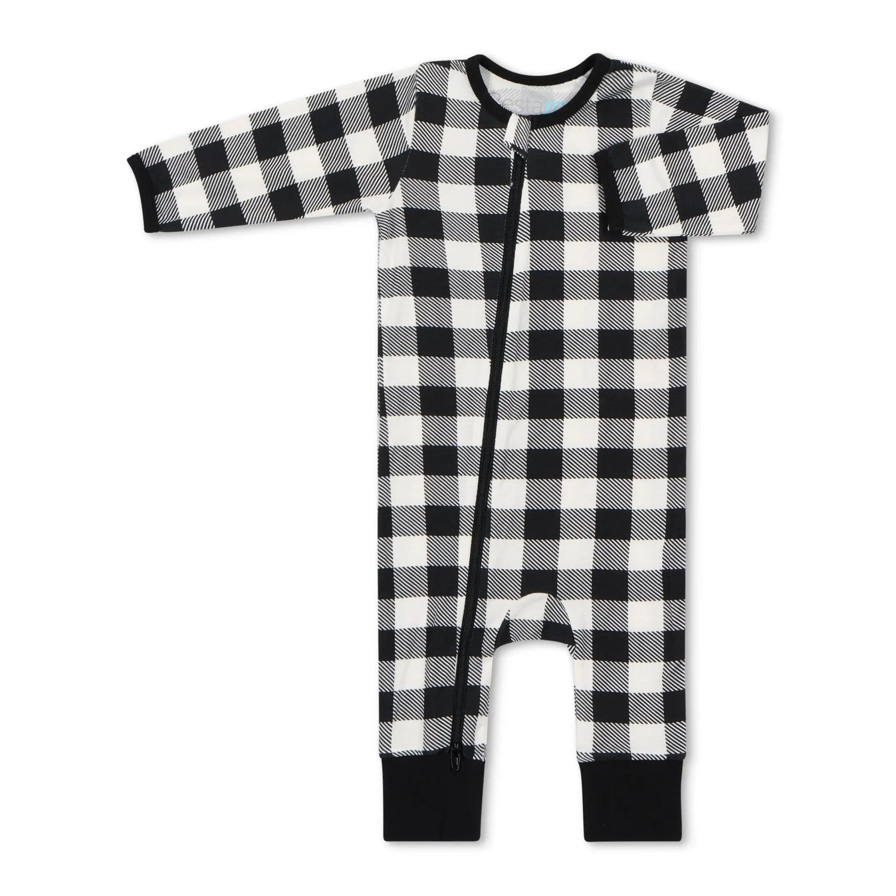 Bestaroo Black & White Plaid Romper - 