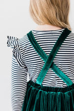 Mila & Rose ® Black & White Stripe L/S Ruffle Tee - 