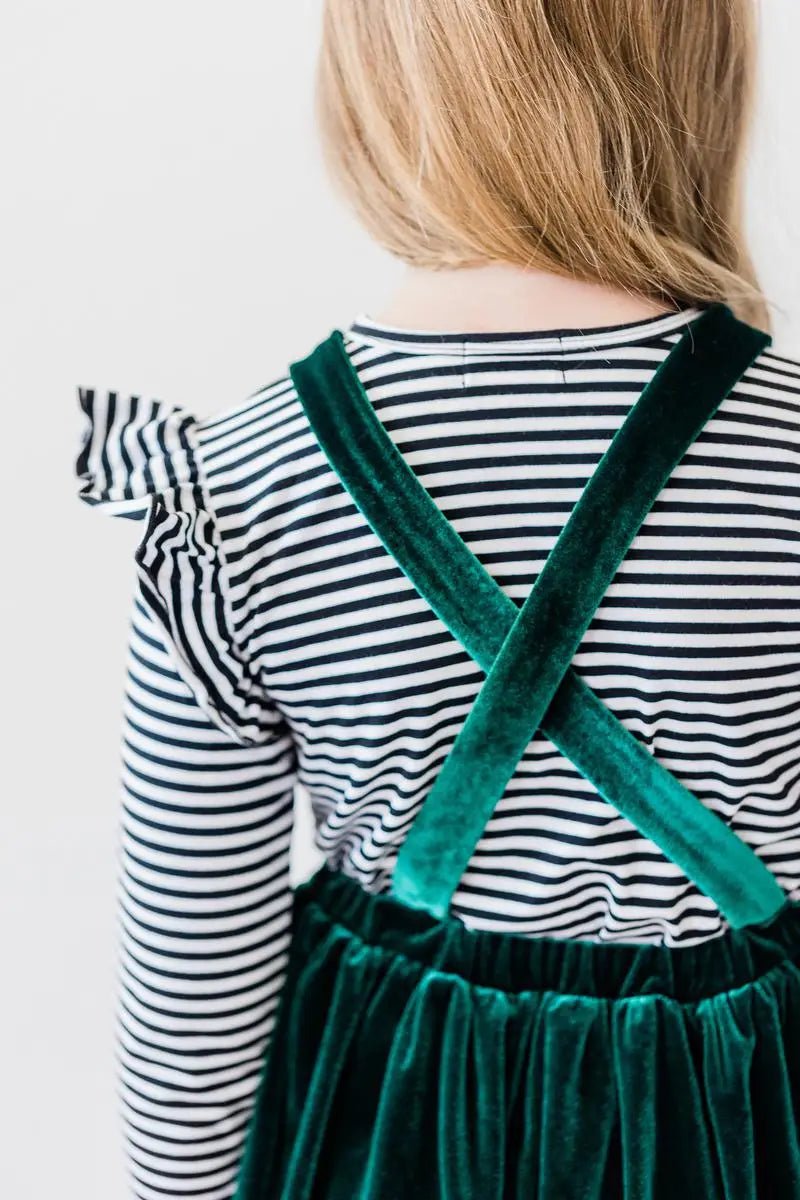 Mila & Rose ® Black & White Stripe L/S Ruffle Tee - 