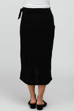 PinkBlush Black Wrap Maternity Midi Skirt - 