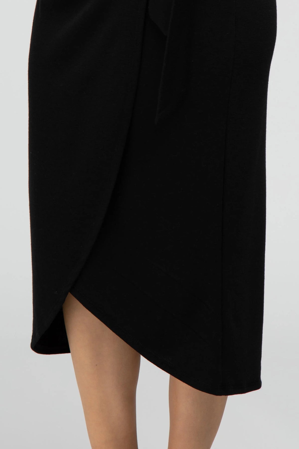 PinkBlush Black Wrap Midi Skirt - 