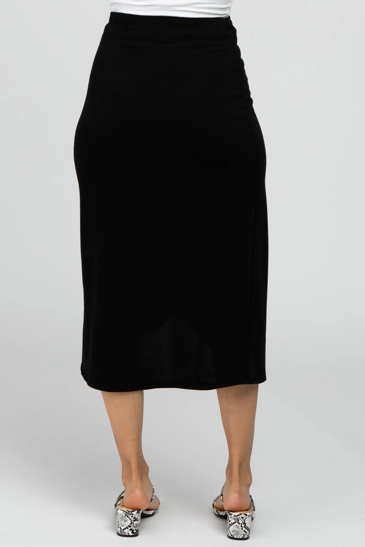 PinkBlush Black Wrap Midi Skirt - 