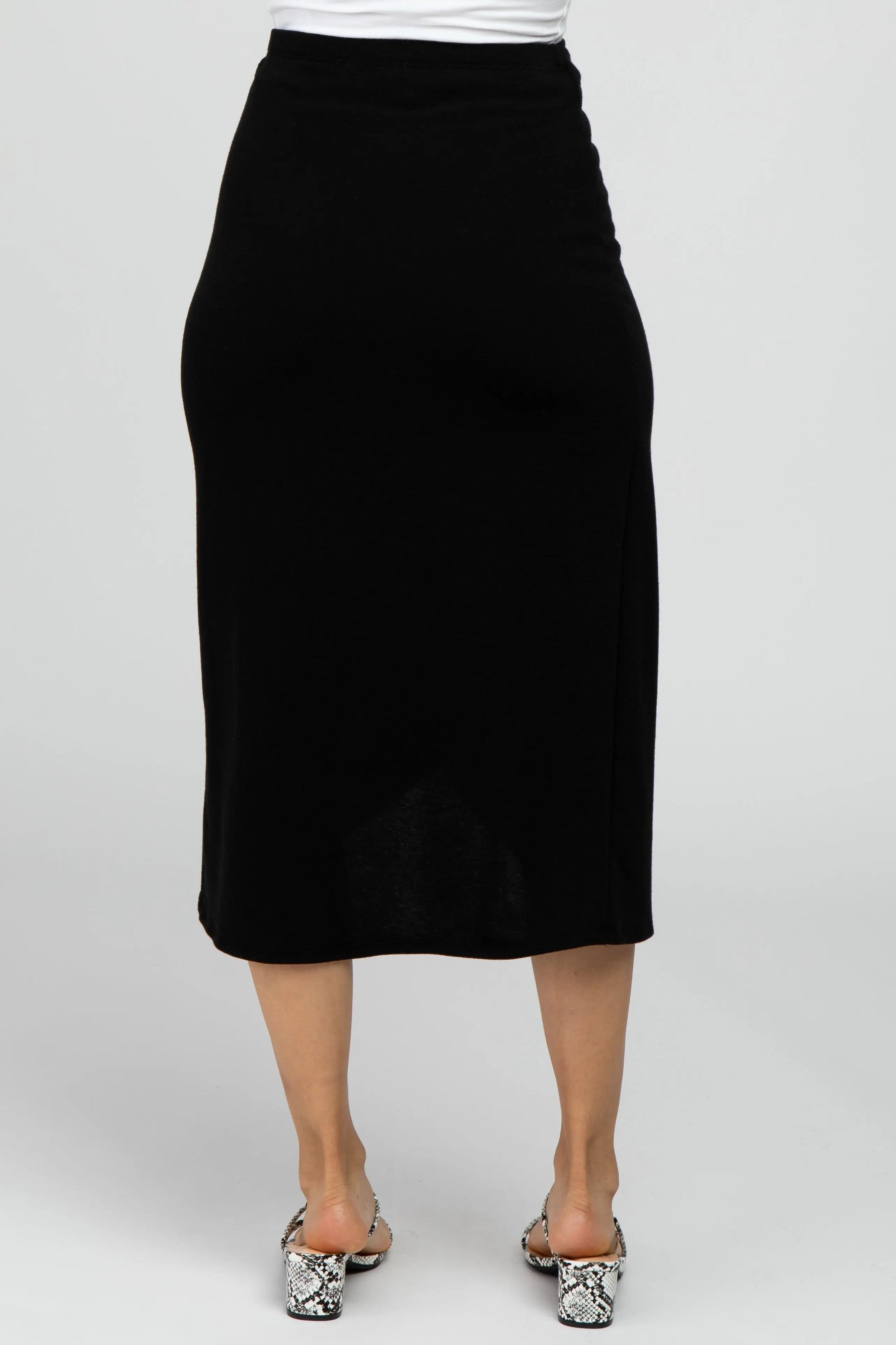 PinkBlush Black Wrap Midi Skirt - 