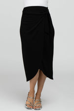 PinkBlush Black Wrap Midi Skirt - 