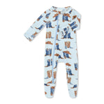 Bestaroo Blazing Boots Footie Baby Pajamas With Zipper For Easy Changing Fold Over Mitts - 