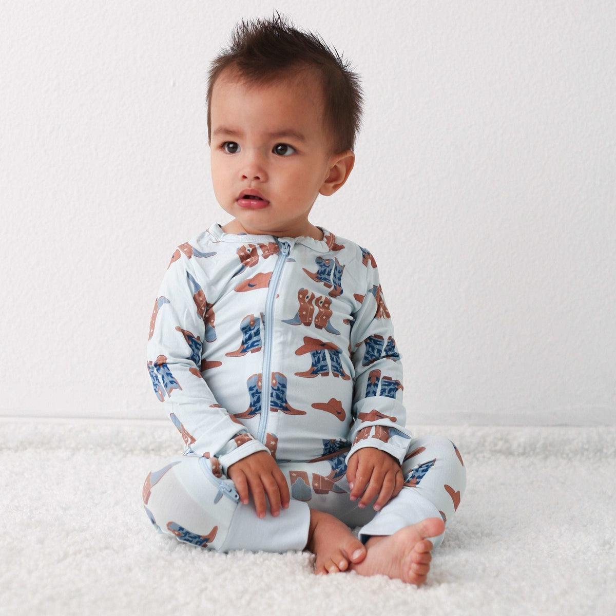 Soft Bamboo Romper - Blazing Boots Print by Bestaroo