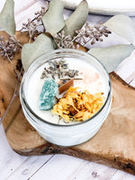 Butter Me Up Organics Blessings Intention Candle with Crystals and Essential Oils for Positive Vibes - 