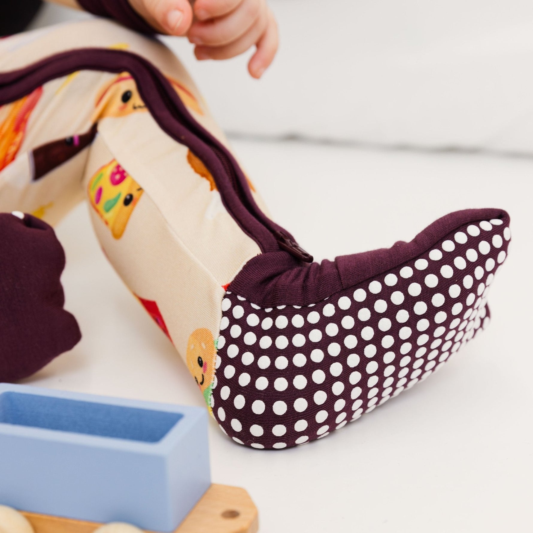 Bam & Stitch Blissful Bites Bamboo Convertible Romper | Fast Food Print Sleeper - 