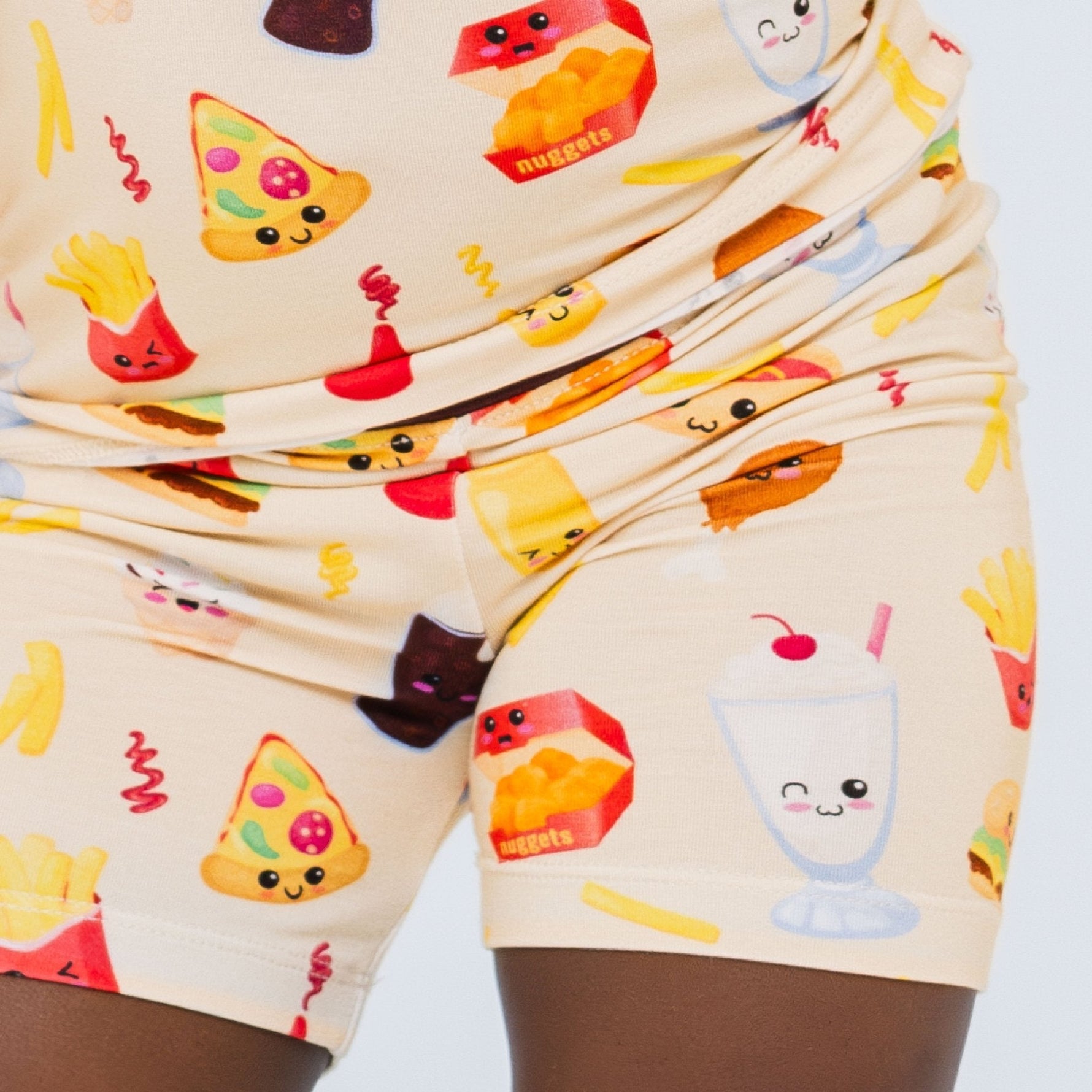 Bam & Stitch Blissful Bites Bamboo Short Sleeve Pajamas | Fast Food Print Set - 