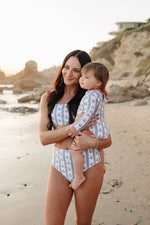 Mebie Baby Block Print Floral One Piece Swimsuit - 