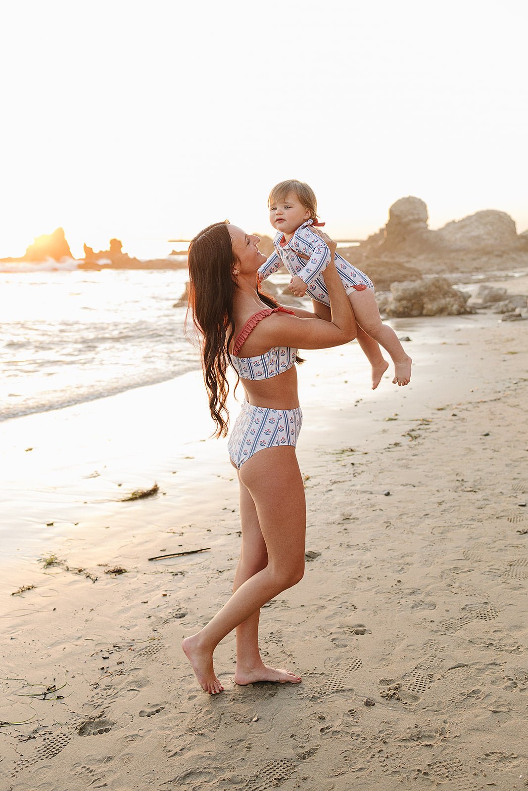 Mebie Baby Block Print Floral Women Two Piece Swimsuit Vintage Inspired Beachwear - 