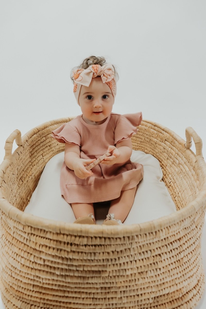 Little Mae & Co Blooming Bow Headwrap For Girls Stretchy Jersey Knit - Everetts Place Boutique - 