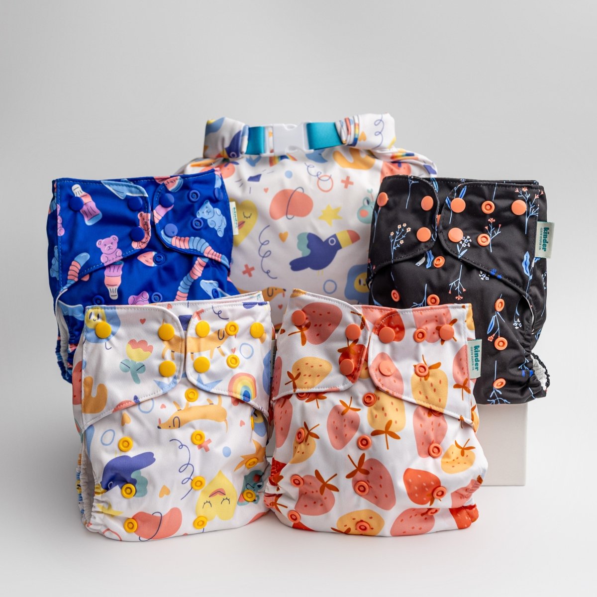 Pride-themed pocket cloth diaper with adjustable snaps and waterproof outer panel
