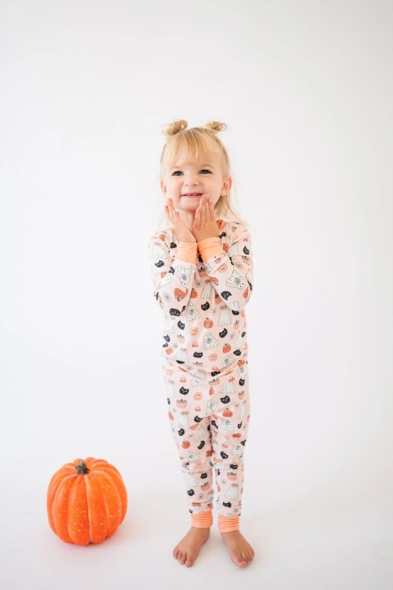 Dreamlet Blossom and Boo Bamboo Viscose Long Sleeve Pajama Set - Everetts Place Boutique - 