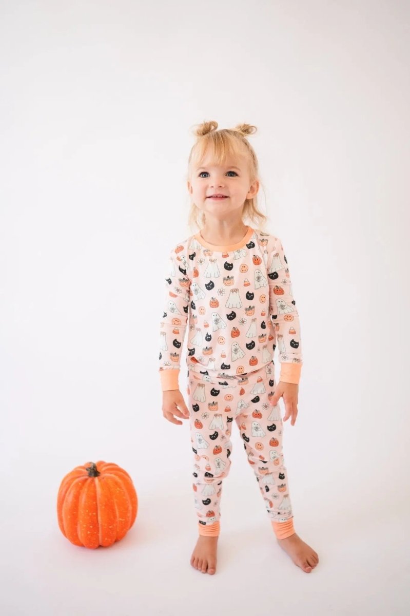 Dreamlet Blossom and Boo Bamboo Viscose Long Sleeve Pajama Set - Everetts Place Boutique - 