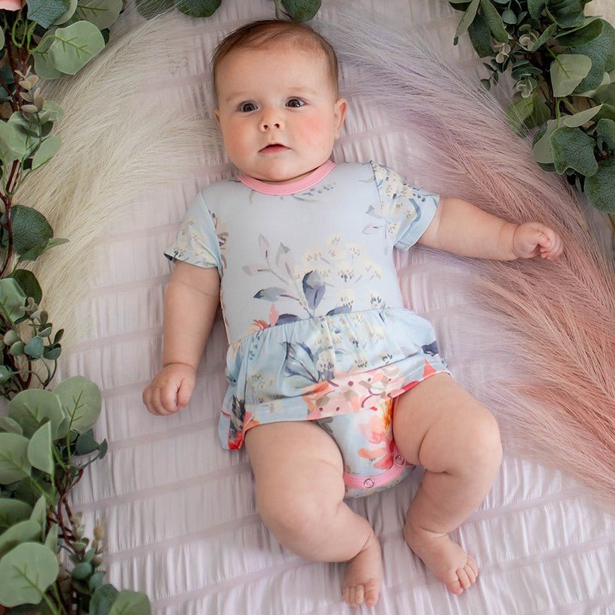 Bamboo Bodysuit Dress - Blossom Floral Print by Bestaroo