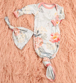Bestaroo Blossom Snooze Gown And Hat Set For 0 To 3 Months Bamboo Sleepwear With Mittens - 