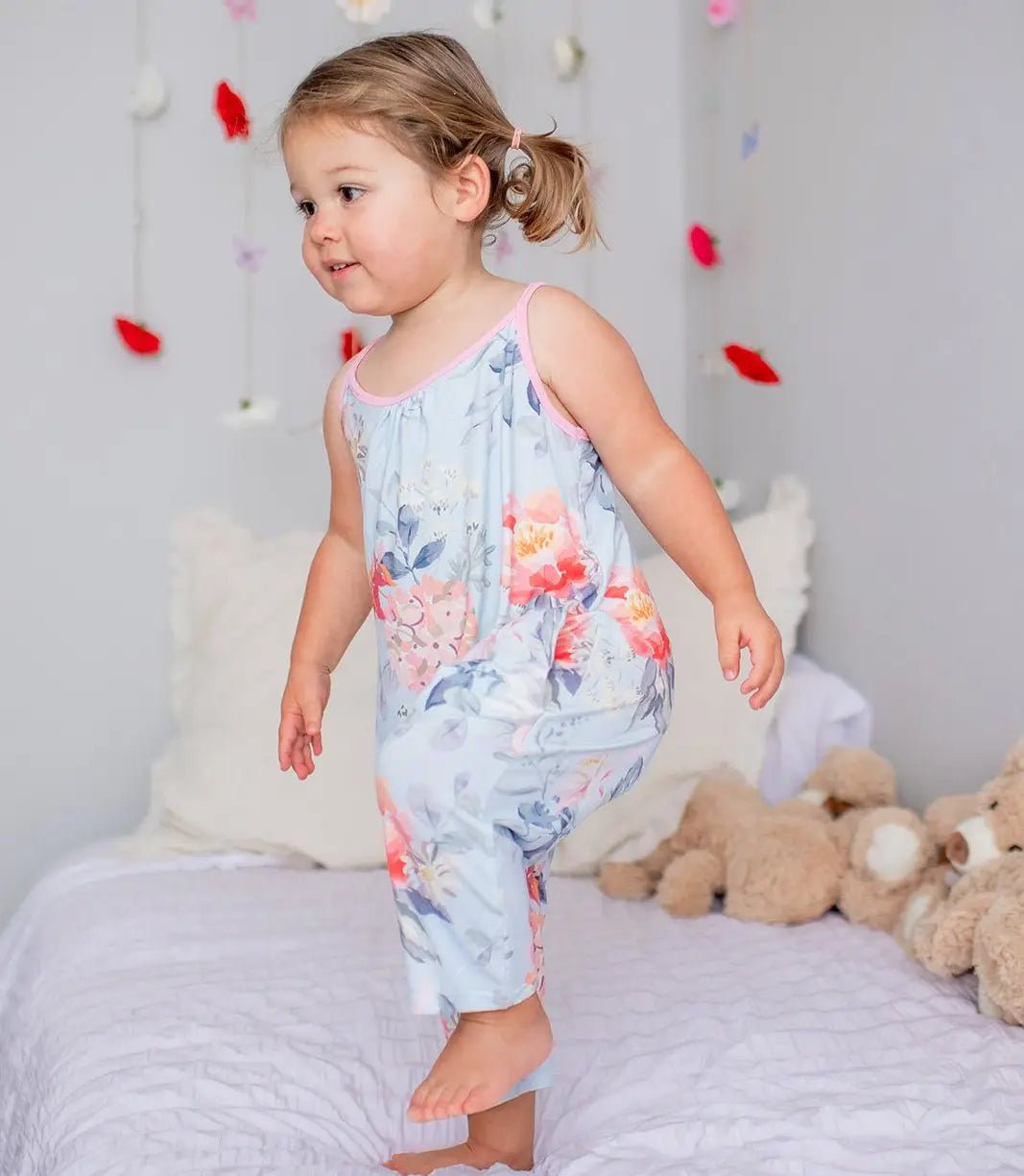 Bestaroo Blossom Snooze Toddler Jumpsuit With Pockets Bamboo Fabric - 