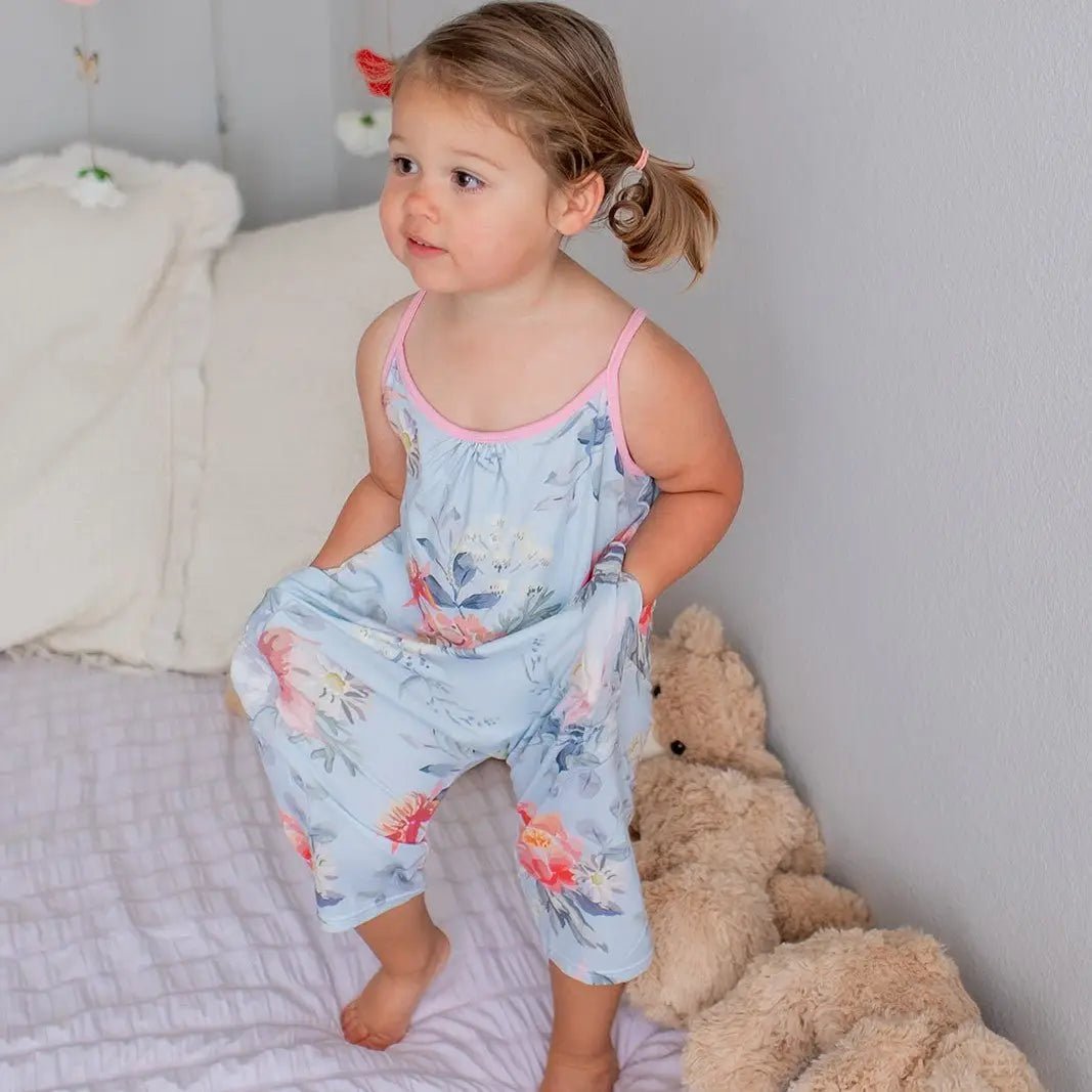 Bestaroo Blossom Snooze Toddler Jumpsuit With Pockets Bamboo Fabric - 