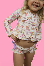DREAM BIG LITTLE CO BLOSSOMIN’ BUTTERFLY DREAM 2 - PIECE RASH GUARD RUFFLE SWIM SUITEveretts Place
