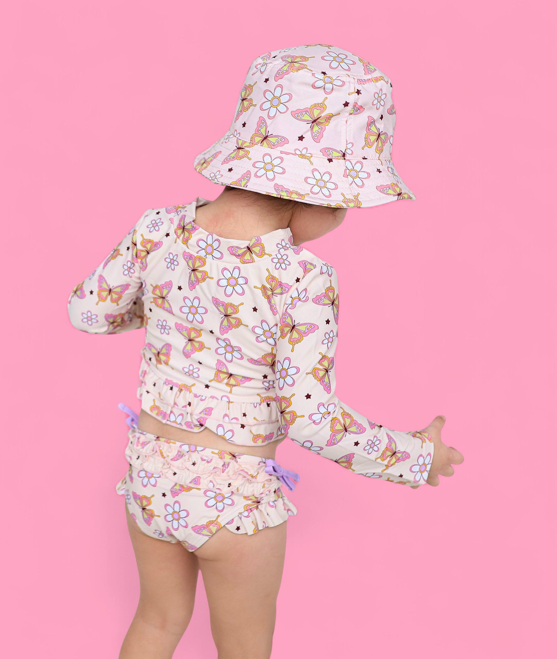 DREAM BIG LITTLE CO BLOSSOMIN’ BUTTERFLY DREAM 2 - PIECE RASH GUARD RUFFLE SWIM SUITEveretts Place