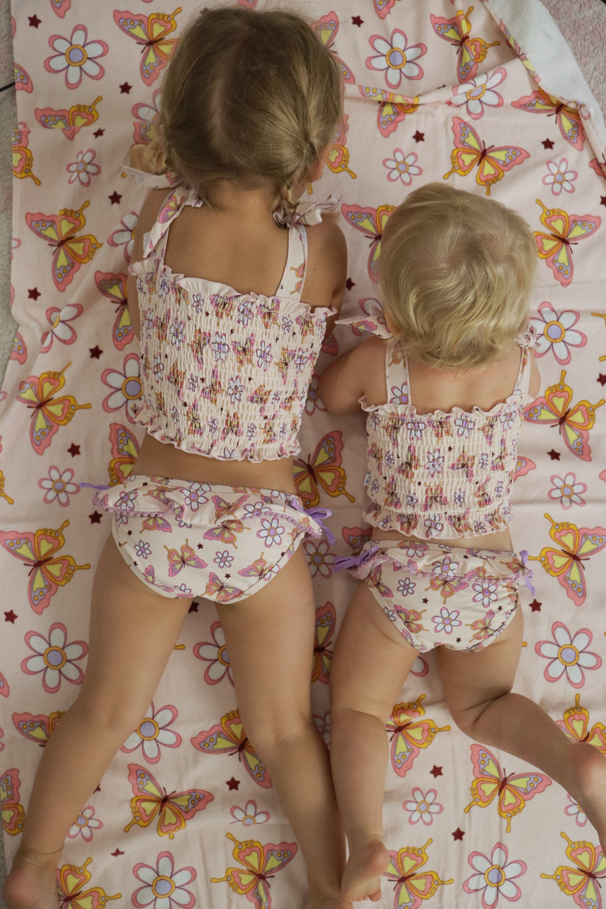 DREAM BIG LITTLE CO BLOSSOMIN’ BUTTERFLY DREAM SMOCKED TANKINI TWO PIECE SWIM SUITEveretts Place