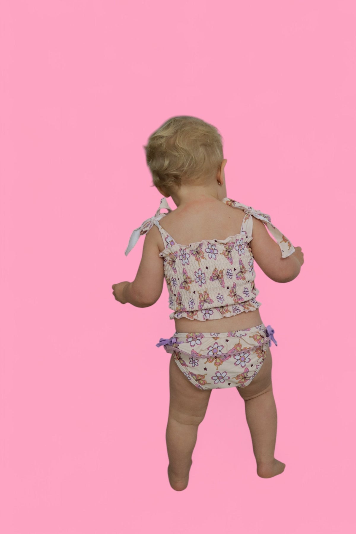 DREAM BIG LITTLE CO BLOSSOMIN’ BUTTERFLY DREAM SMOCKED TANKINI TWO PIECE SWIM SUITEveretts Place