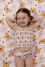 DREAM BIG LITTLE CO BLOSSOMIN’ BUTTERFLY DREAM SMOCKED TANKINI TWO PIECE SWIM SUITEveretts Place