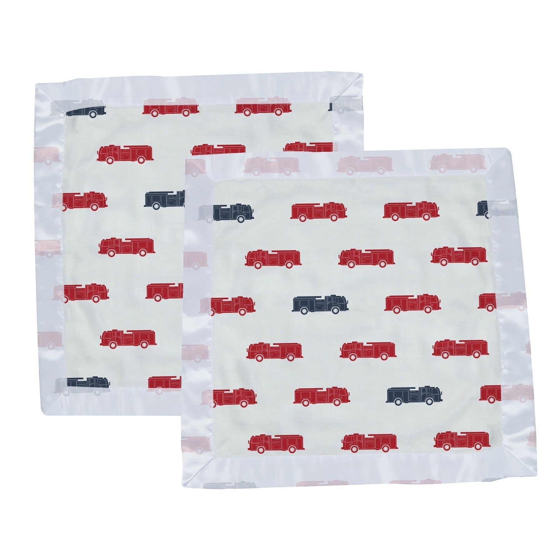 Newcastle Classics Blue and Red Fire Trucks - Soft Cotton Muslin Security Blanket for Toddlers - Baby & Toddler > Swaddling & Receiving Blankets > Receiving Blankets Cotton Security Blanket