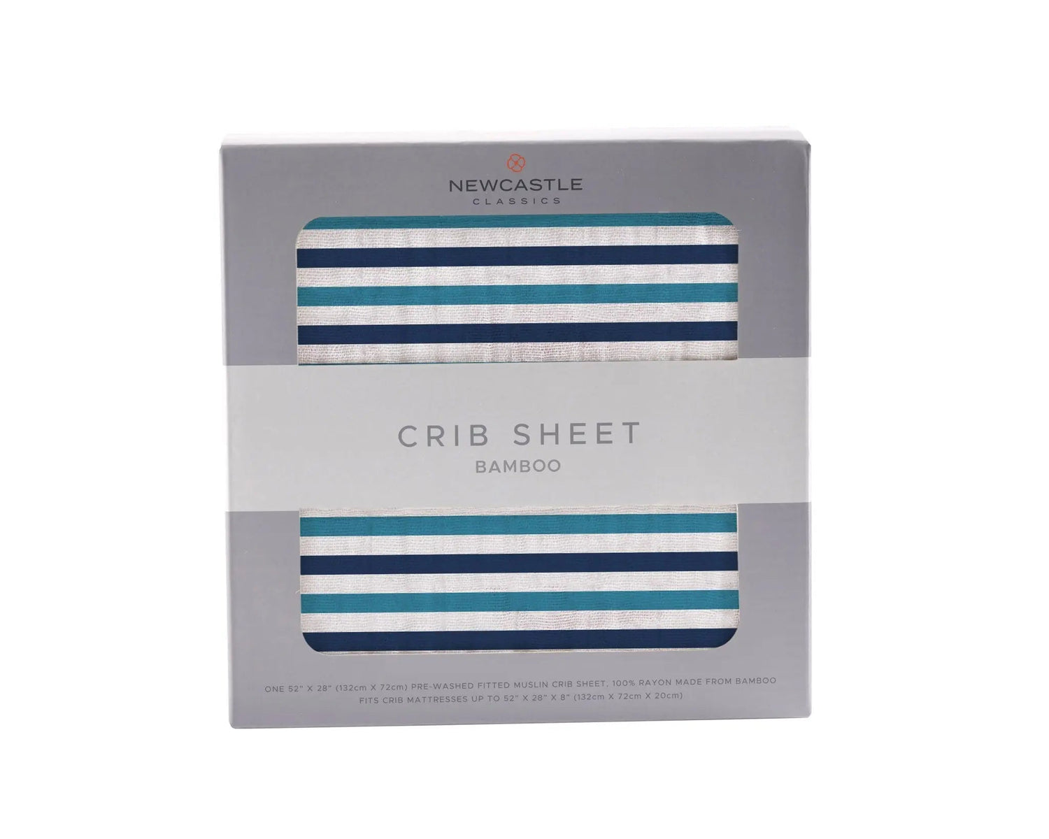 Newcastle Classics Blue and White Stripe Bamboo Crib Sheet - 