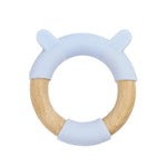 Goosewaddle® | Newborn Baby Blankets Toys Teethers Bibs & More Blue Bear Silicone and Wood Teether with Safe BPA-Free Materials for Infants - Baby & Toddler > Baby Health > Pacifiers & Teethers > Teethers Teether